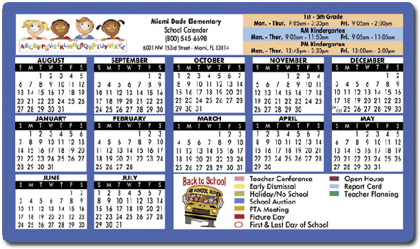 wholesale magnet school calendar