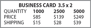price business card