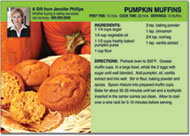 Pumpkin Muffin Recipe Postcards